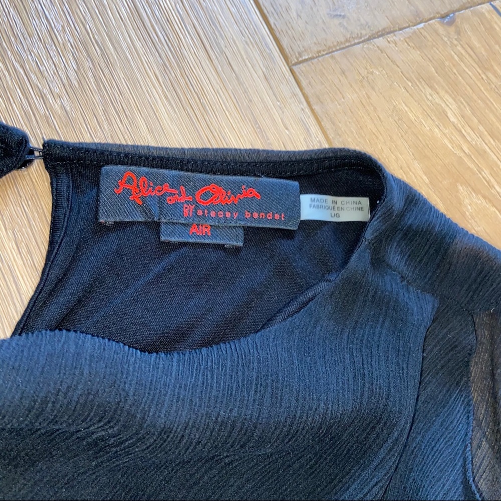 Alice + Olivia sheer overlay cold shoulder top - Picture 4 of 6